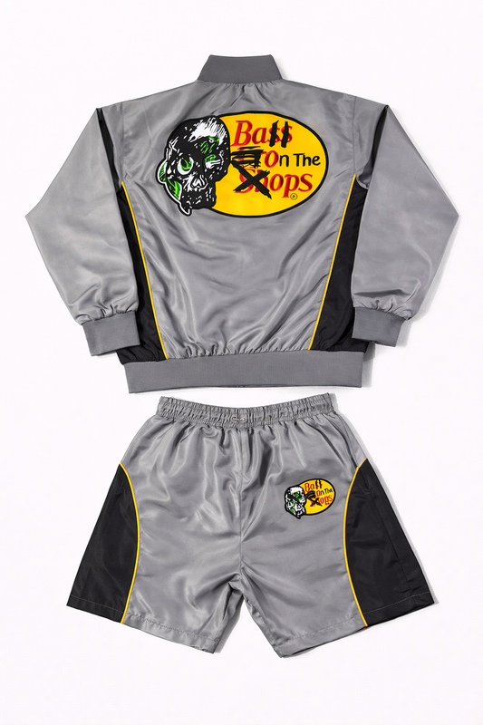 “Cement Grey Ball On The Ops Short Set”
