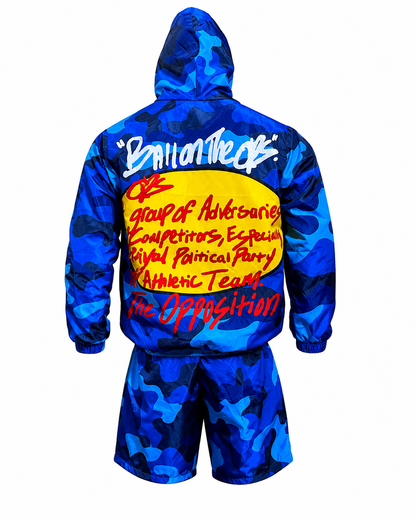Blue Camo Opposition Windbreaker Set