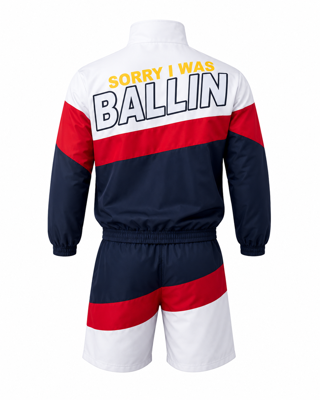 Sorry I Was Ballin Windbreaker Set Red/Navy/White