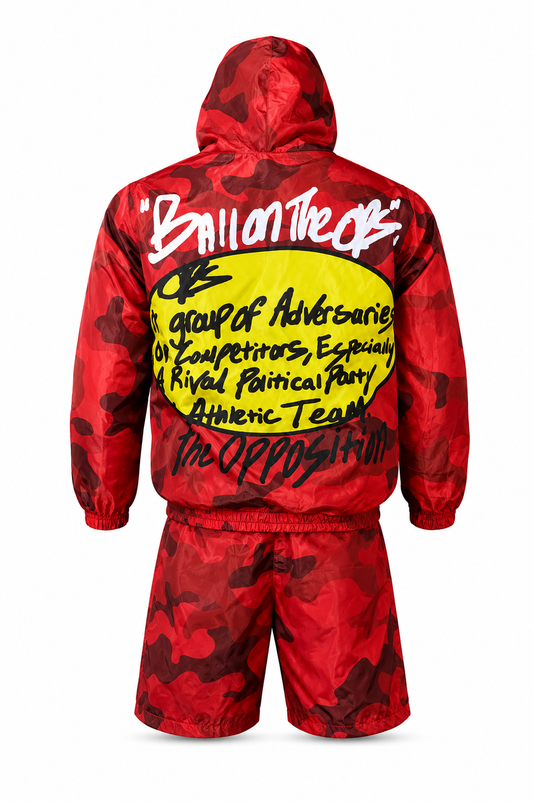 Red Camo Opposition Windbreaker Set